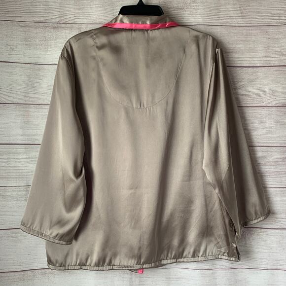 Vintage Secret Treasures Sleepwear Pajama Set Button Up Top and Pants Size Large - Picture 4 of 15